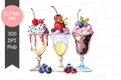 Delicious ice cream sundaes clipart png Product Image 1