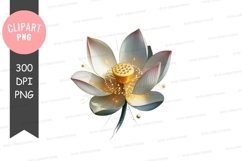 Elegant lotus flower clipart png Product Image 1
