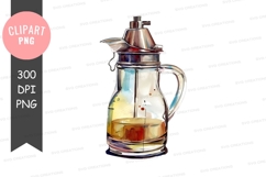 Glass syrup dispenser clipart png Product Image 1