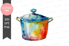 Colorful cooking pot clipart png Product Image 1