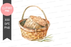 Wicker basket clipart png Product Image 1