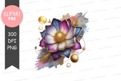 Elegant lotus flower clipart png Product Image 1