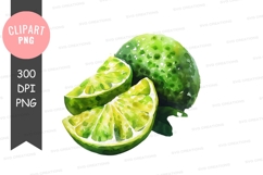 Green citrus fruit clipart png Product Image 1