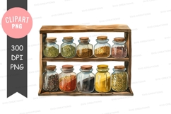 Spice rack with various spices clipart png Product Image 1