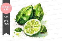 Green citrus fruits clipart png Product Image 1