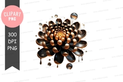 Elegant metallic flower clipart png Product Image 1
