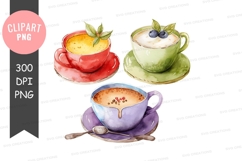 Delightful coffee trio clipart png Product Image 1