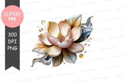 Elegant magnolia flower clipart png Product Image 1