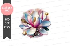 Elegant magnolia flower clipart png Product Image 1