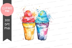 Colorful ice cream clipart png Product Image 1