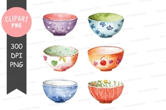 Assorted decorative bowls clipart png Product Image 1