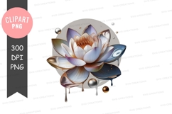Elegant lotus flower clipart png Product Image 1