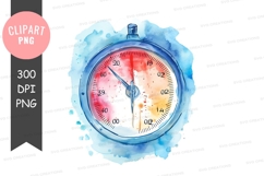 Watercolor stopwatch clipart png Product Image 1