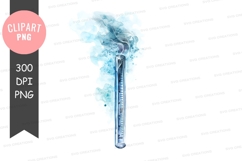 Thermometer with blue steam clipart png Product Image 1