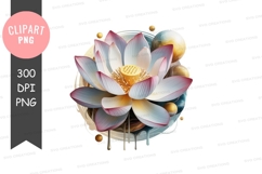 Elegant lotus flower clipart png Product Image 1