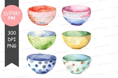 Colorful patterned bowls clipart png Product Image 1