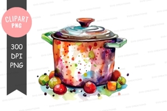 Colorful cooking pot clipart png Product Image 1