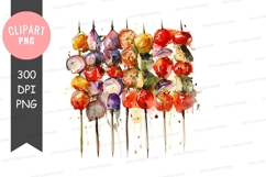 Colorful vegetable skewers clipart png Product Image 1
