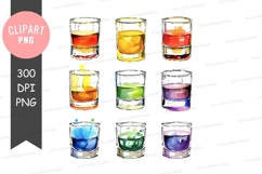 Colorful cocktail clipart png Product Image 1