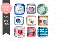 Colorful ceramic plates clipart png Product Image 1