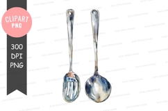 Silver kitchen utensils clipart png Product Image 2