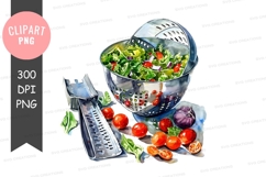Fresh salad preparation clipart png Product Image 1