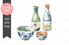 Japanese sake set clipart png Product Image 1