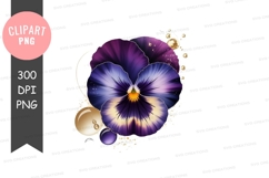 Elegant purple flower clipart png Product Image 1