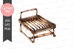 Antique metal fireplace grate clipart png Product Image 1