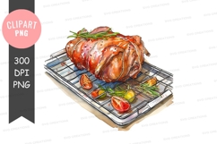 Roasted meat with herbs clipart png Product Image 1