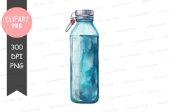 Blue water bottle with ice clipart png Product Image 1