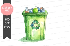 Recycling bin with various items Product Image 1