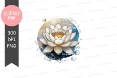 White lotus in water clipart png Product Image 1