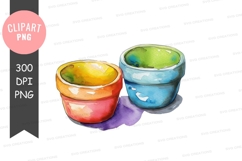 Colorful ceramic bowls clipart png Product Image 1