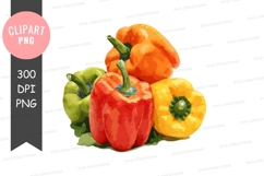Vibrant bell peppers clipart png Product Image 1
