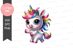 Cute cartoon unicorn clipart png Product Image 1
