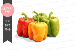 Colorful bell peppers clipart png Product Image 1