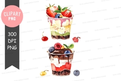 Delightful dessert cups clipart png Product Image 1
