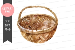 Woven basket clipart png Product Image 1