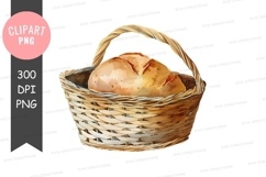 Basket with bread clipart png Product Image 1