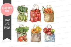 Fresh produce in bags clipart png Product Image 1