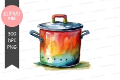 Colorful cooking pot clipart png Product Image 1