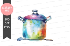 Colorful cooking pot clipart png Product Image 1
