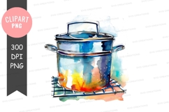 Colorful cooking pot clipart png Product Image 1