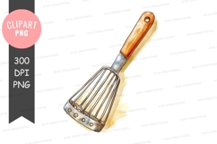 Wooden-handled slotted spatula clipart png Product Image 1