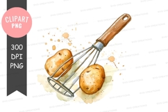 Potato masher with potatoes clipart png Product Image 1