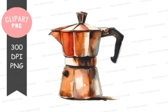Vintage copper coffee maker clipart png Product Image 1