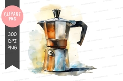Stylized moka pot clipart png Product Image 1