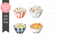 Four bowls of popcorn clipart png Product Image 1