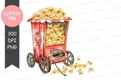 Vintage popcorn cart clipart png Product Image 1